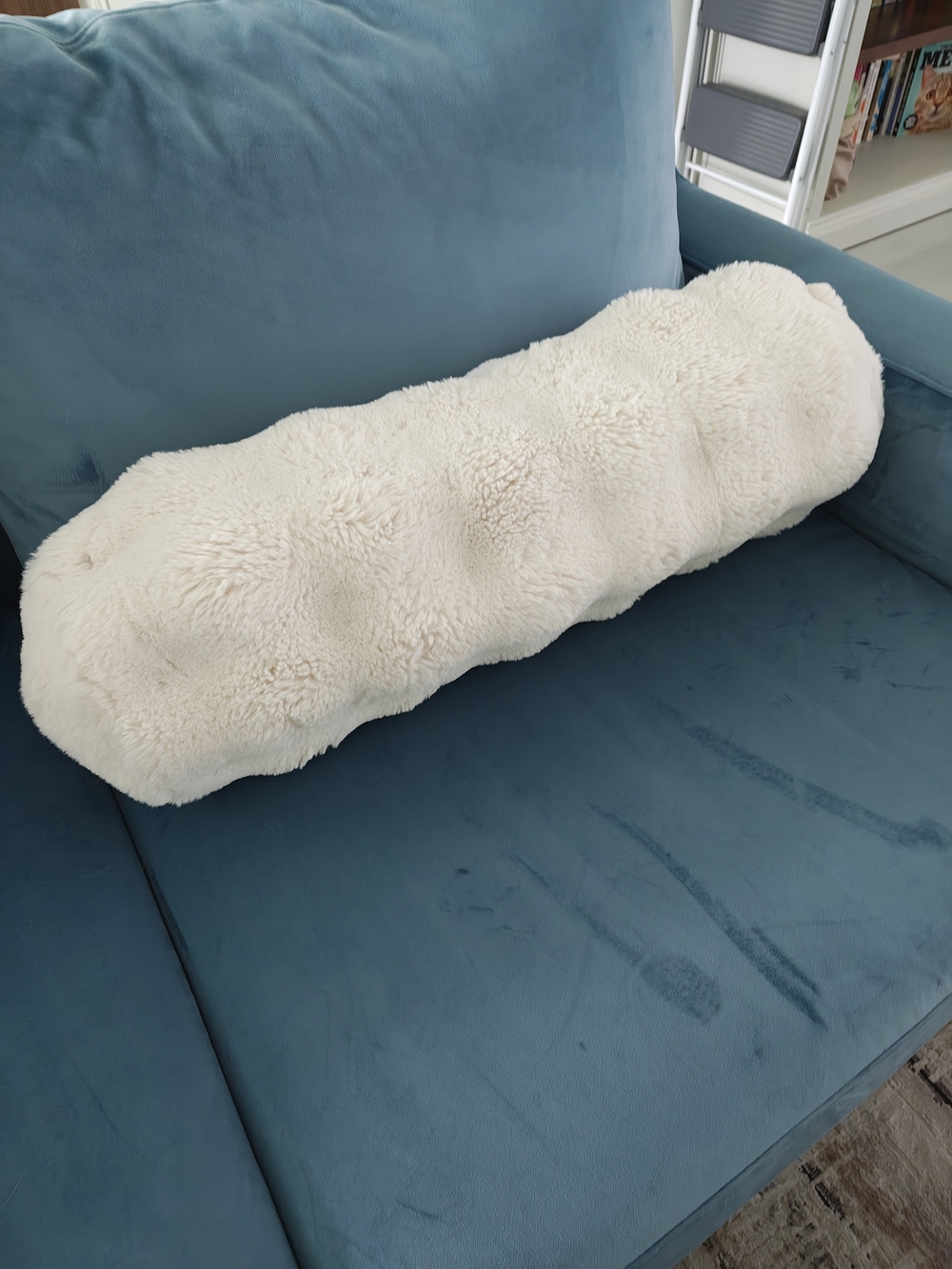 Chateau Cream Plush Bolster Pillow - Picture 2 of 3